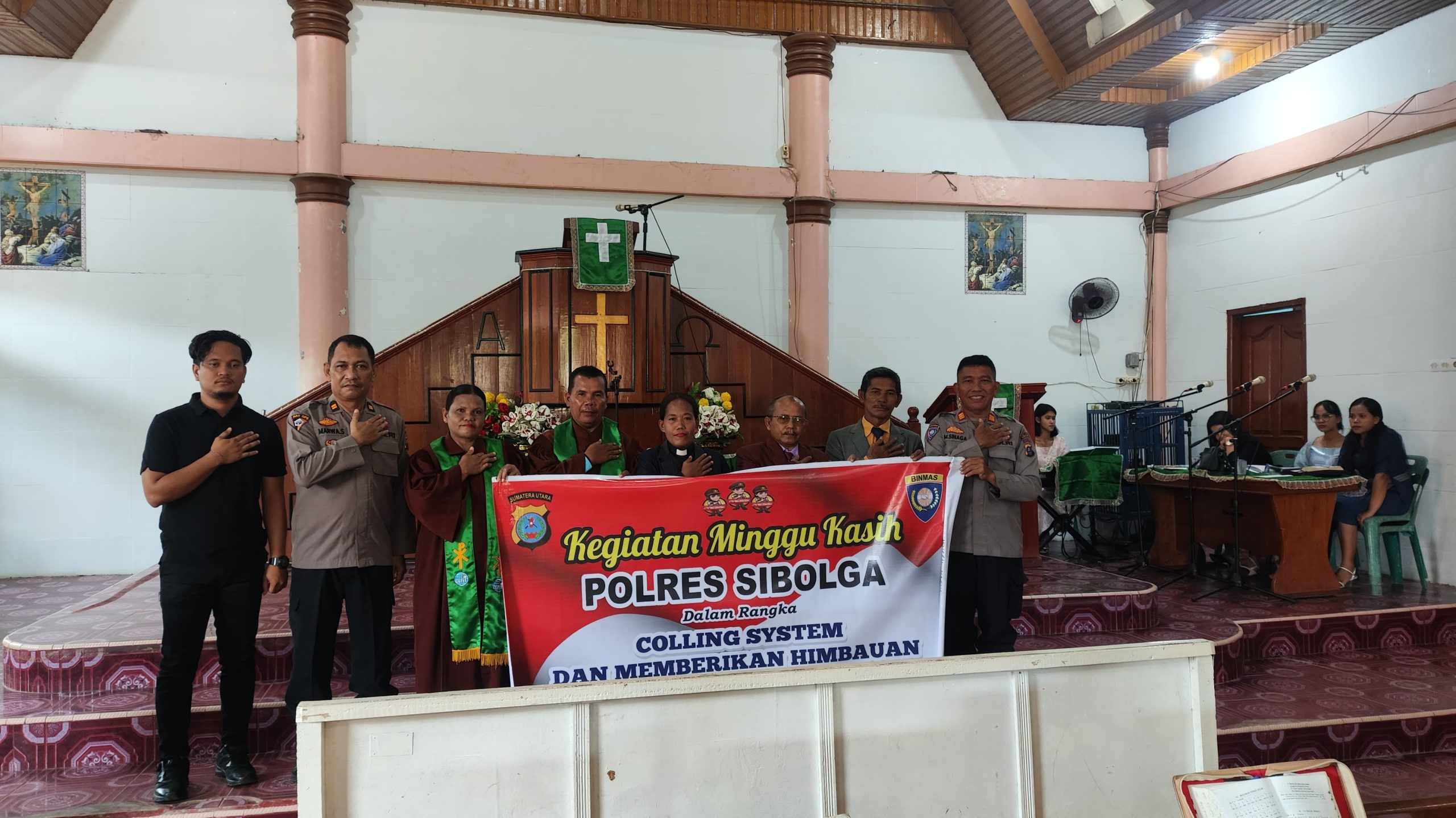 Polres Sibolga Laksanakan Minggu Kasih Di Gereja GKPI Sibolga, Berikan Pesan Kamtibmas