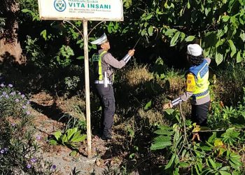 Sat Lantas Polres Pematangsiantar Pengecekan Jalan Rawan Laka Lantas