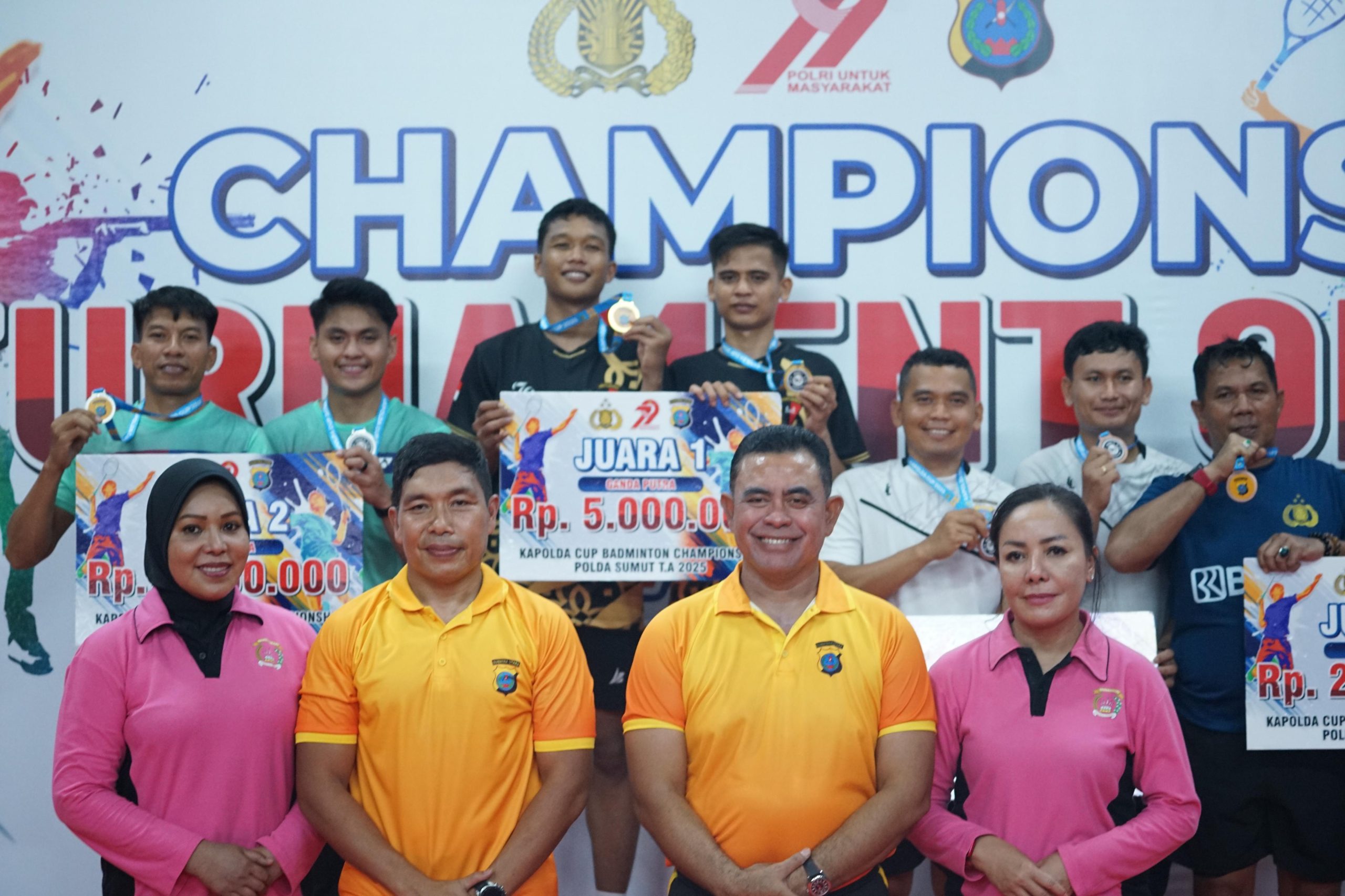 Satuan Brimob Polda Sumut Raih Juara 1 Ganda Putra di Final Kejuaraan Badminton Kapolda Sumut Cup 2025