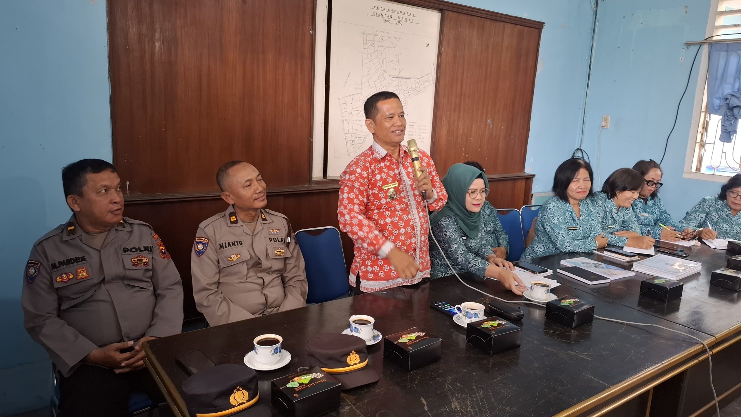 Sat Binmas Polres Pematangsiantar Patroli Rutin Sambang Kamtibmas di Kantor Camat Siantar Barat