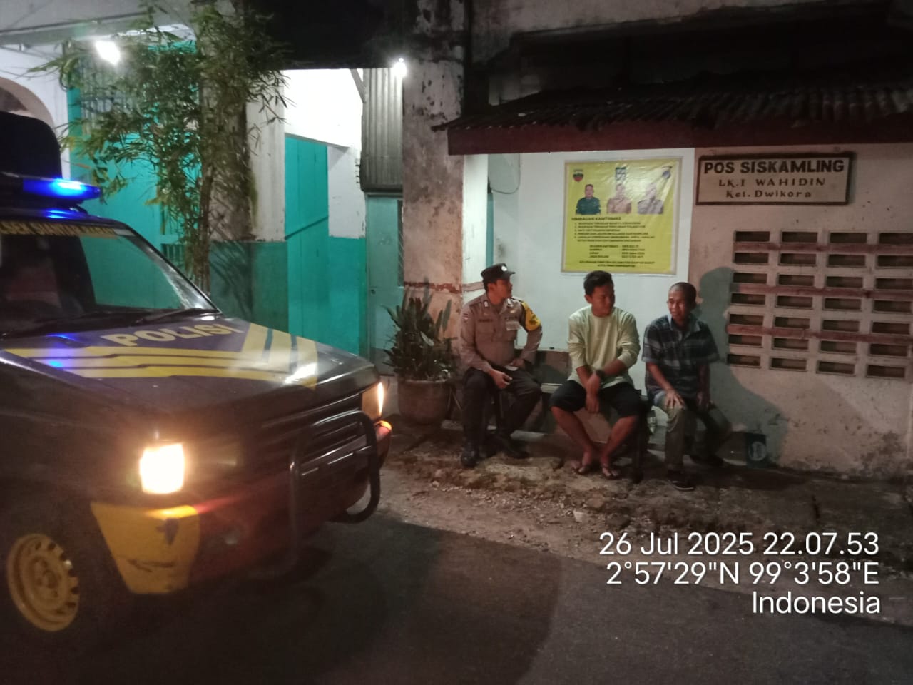 Antisipasi Guantibmas, Polsek Siantar Barat Laksanakan Saling di Pos Kamling Jalan Wahidin