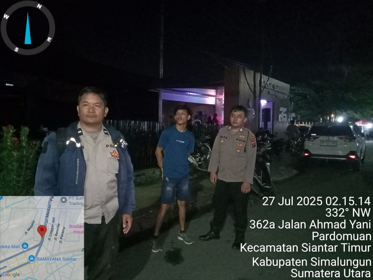Respon Laporan Warga di Call Center 110, Polsek Siantar Timur Cek TKP Kebisingan di Cafe Rasa Sayang 