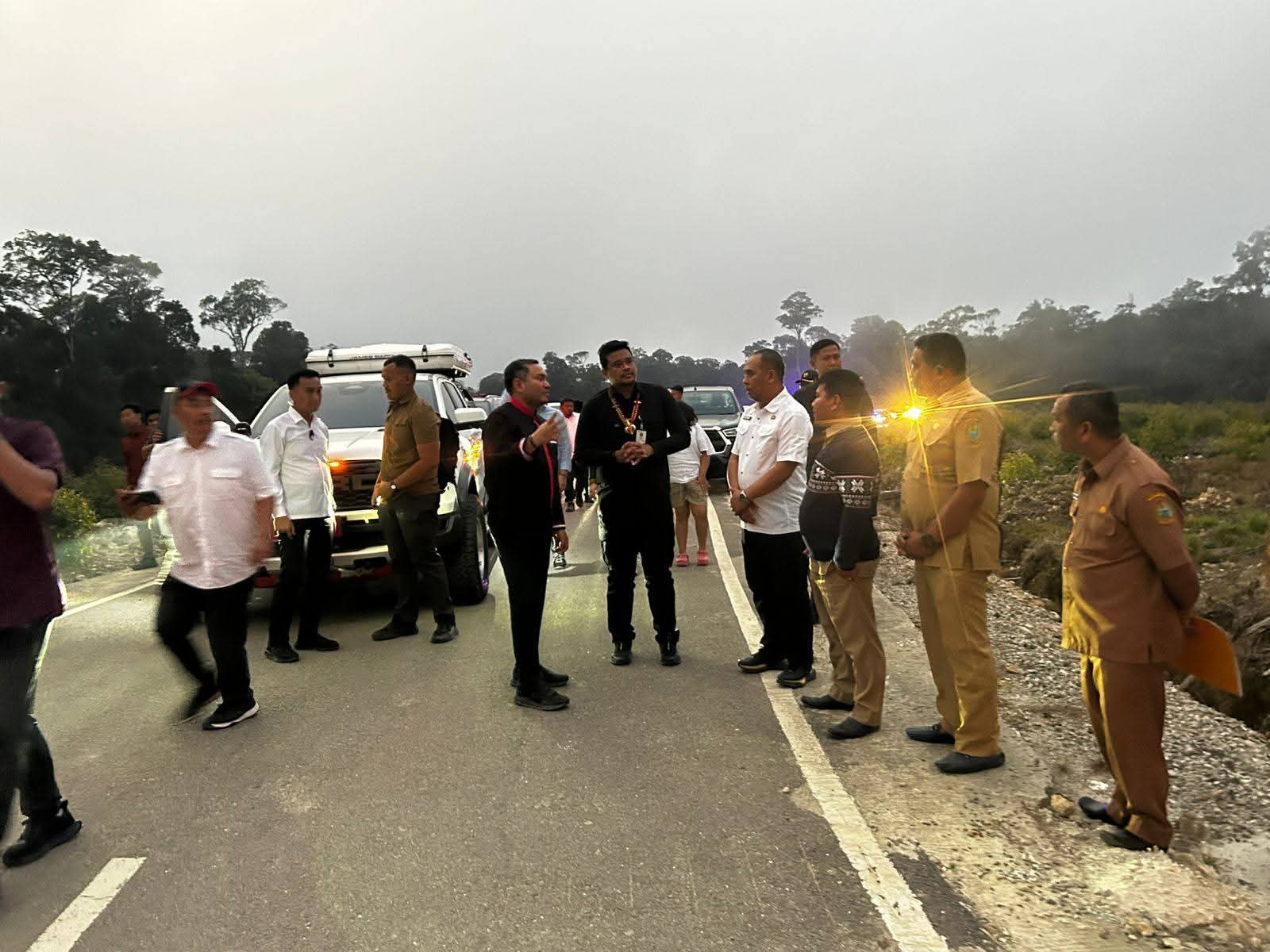 Gubernur Sumut Tinjau Langsung Kondisi Ruas Jalan Kuta Jungak-Sigalingging