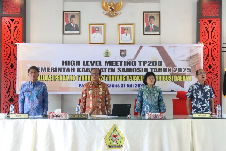 Wakil Bupati Samosir Pimpin High Level Meeting TP2DD, Evaluasi Perda Nomor 1 Tahun 2024 Tentang Pajak dan Retribusi Daerah