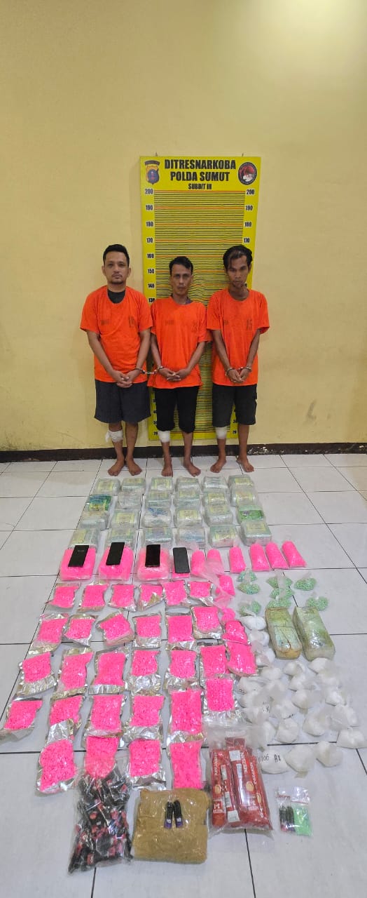 Polda Sumut Ungkap Jaringan Narkoba Thailand di Martubung, 26 kg sabu Dan 39.650 Ribu Ekstasi Disita