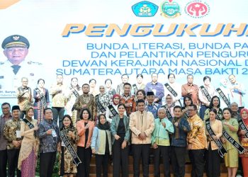 Ny Liswati Wesly Silalahi Dikukuhkan Sebagai Bunda PAUD dan Bunda Literasi Kota Pematangsiantar  