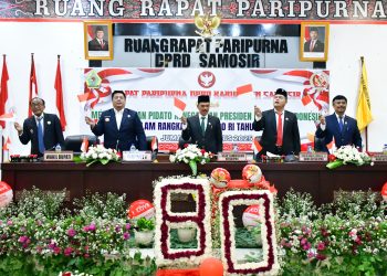 HUT RI Ke-80, Bupati Samosir Bersama Dprd Dengarkan Pidato Kenegaraan Presiden 