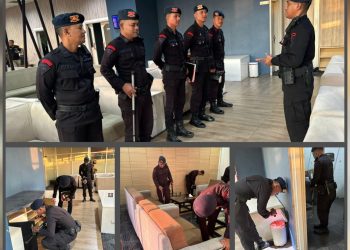 Tim Jibom Gegana Satuan Brimob Polda Sumut Laksanakan Sterilisasi Bandara Kualanamu, Sambut Kedatangan DPR RI Komisi III
