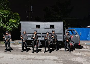Brimob Polda Sumut Gelar Patroli Humanis, Jaga Kondusifitas Kota Medan di Akhir Pekan