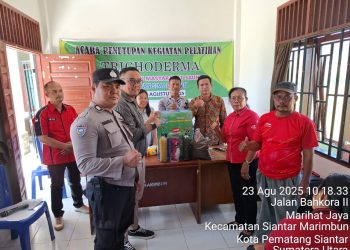 Polsek Siantar Marihat Sampaikan Pesan Kamtibmas di Pelatihan Tricoderma Pemberdayaan Masyarakat