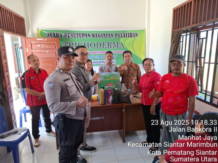 Polsek Siantar Marihat Sampaikan Pesan Kamtibmas di Pelatihan Tricoderma Pemberdayaan Masyarakat