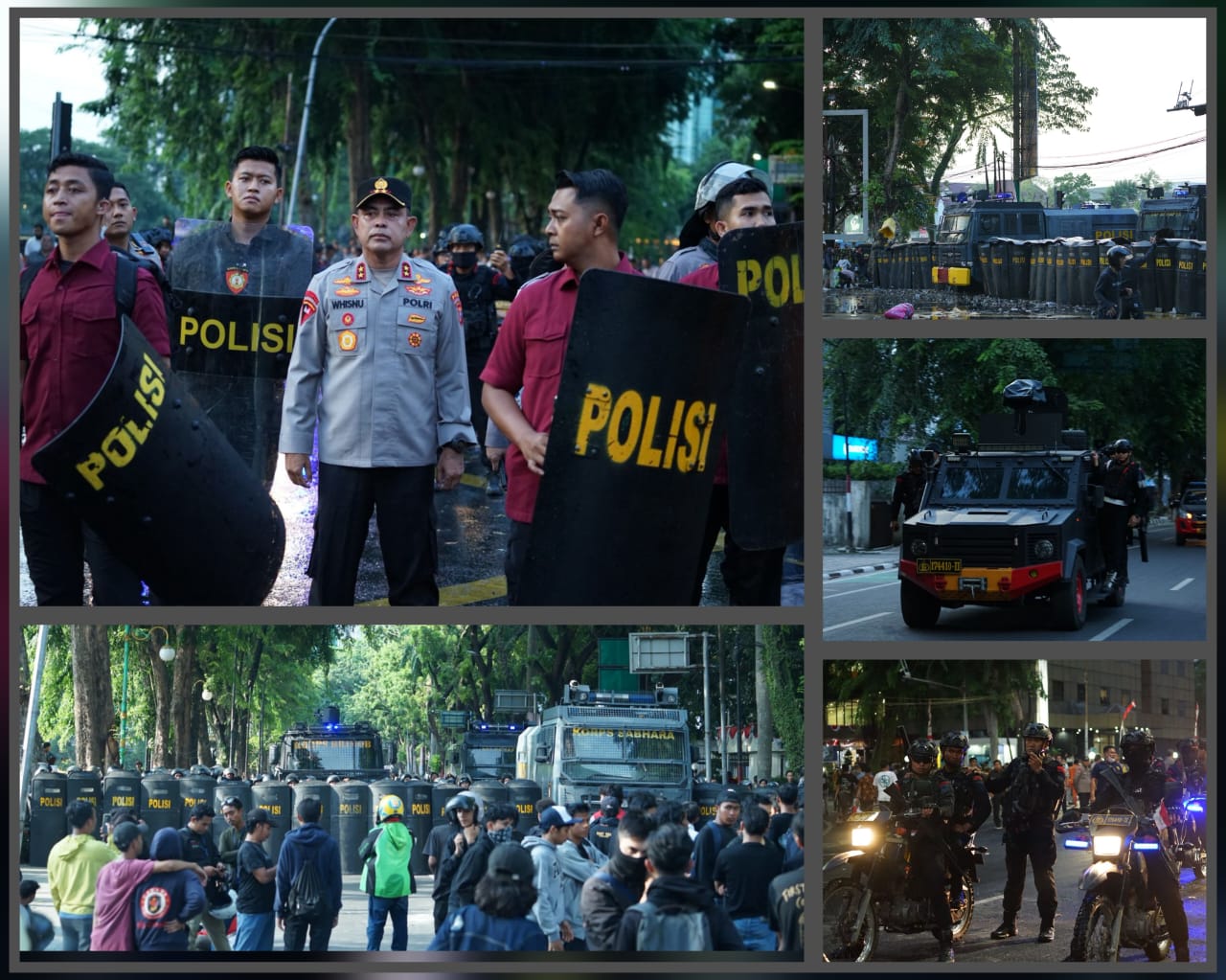 Dansat Brimob Polda Sumut Pimpin Langsung Pengamanan Aksi di Kantor DPRD Sumut Dansat Brimob Polda Sumut Pimpin Langsung Pengamanan Aksi di Kantor DPRD Sumut