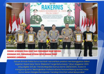 Selamat, Personel Satuan Brimob Polda Sumut Bharada Tommy Raimundus Lumbanraja Raih Penghargaan dalam Rakernis Kehumasan 2025