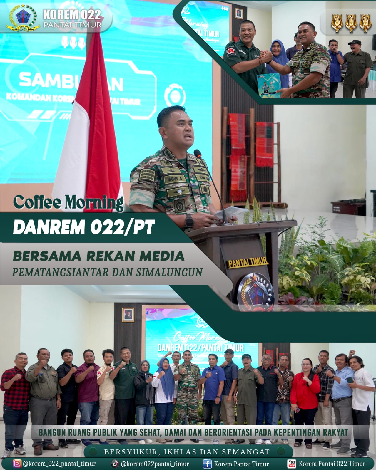 Danrem 022/PT Kolonel Inf Agus Supriyono Tegaskan Pentingnya Hubungan Harmonis Antara TNI Dan Media Sebagai Mitra Strategis Dalam Menyampaikan Informasi Yang Benar, Akurat, Serta Membangun