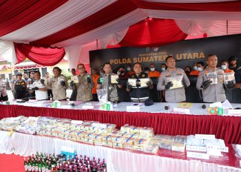 Polda Sumut Ungkap 603 Kasus Narkoba, 829 Tersangka Ditangkap dan 473 Kg Sabu dan Ratusan Ribu Pil Disita