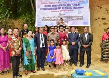 Bupati Tapanuli Tengah Letakkan Batu Pertama Pembangunan Gedung GPI Sidang Nagatimbul
