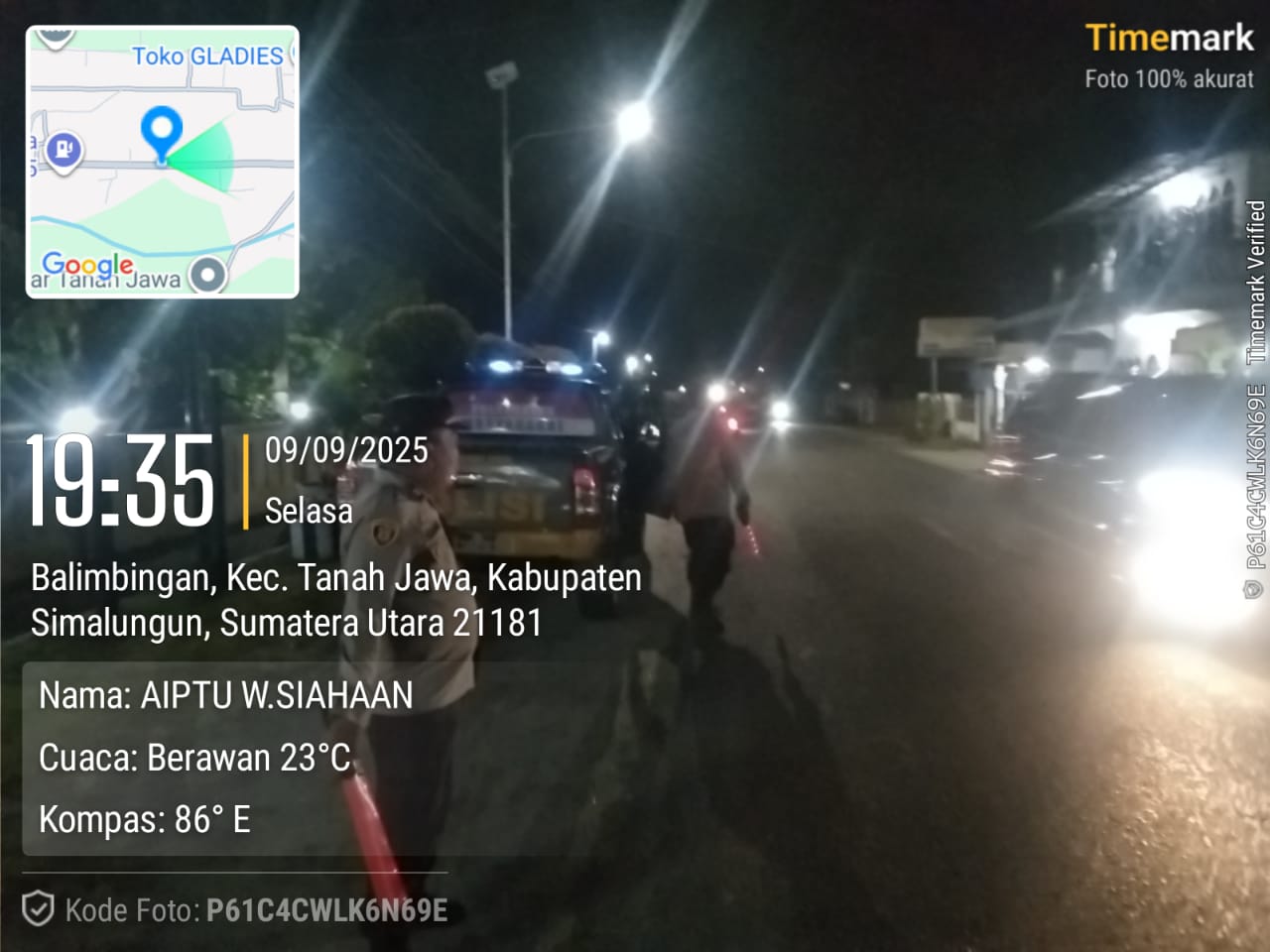 Polsek Tanah Jawa Intensifkan Blue Light Patrol untuk Lindungi Masyarakat dari Kejahatan Jalanan