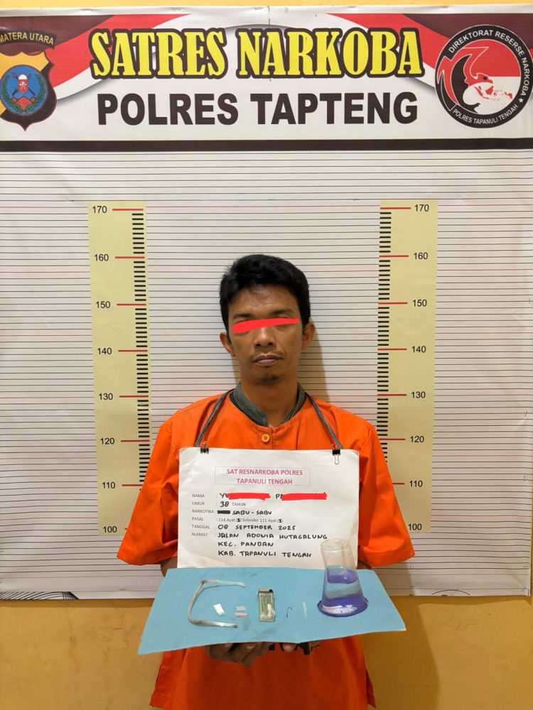 Polres Tapteng Tangkap Residivis Pengedar Sabu di Pandan
