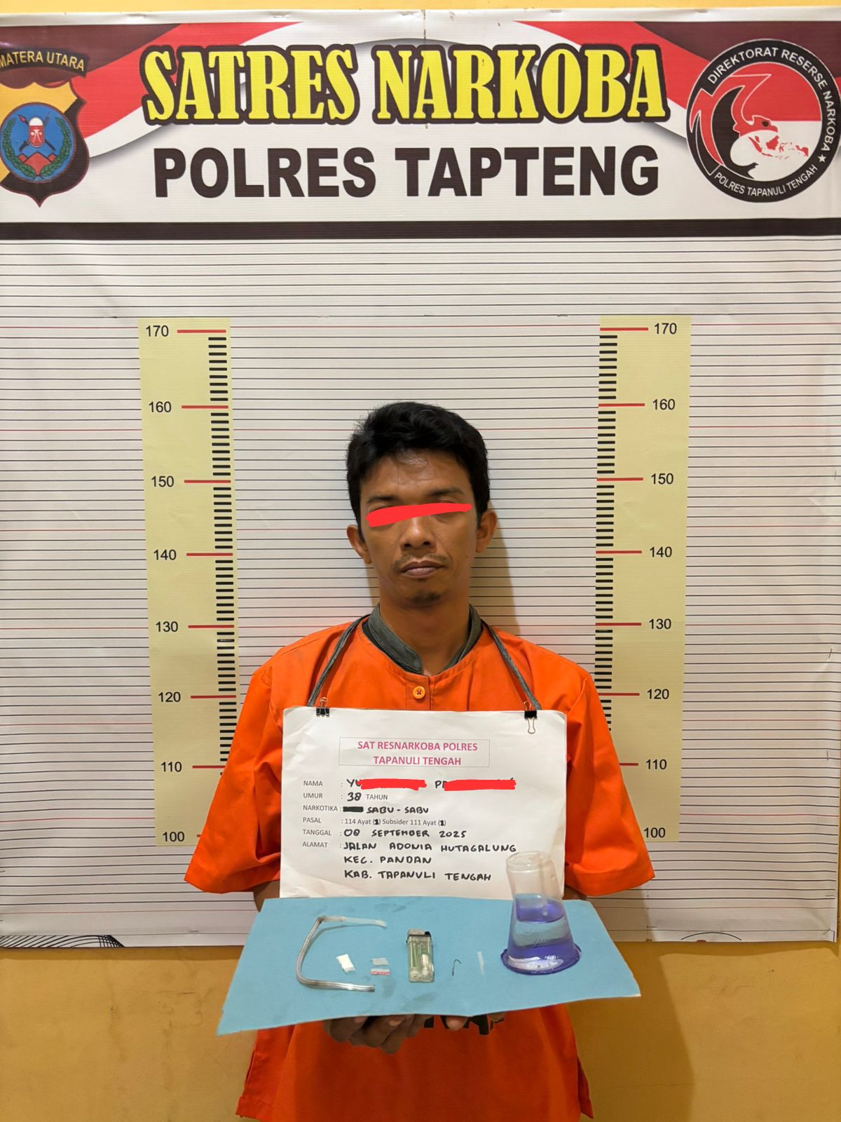 Polres Tapteng Tangkap Residivis Pengedar Sabu di Pandan