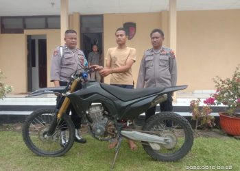 Polsek Tanah Jawa Berhasil Tangkap Pelaku Pencurian Sepeda Motor Honda CRF 150
