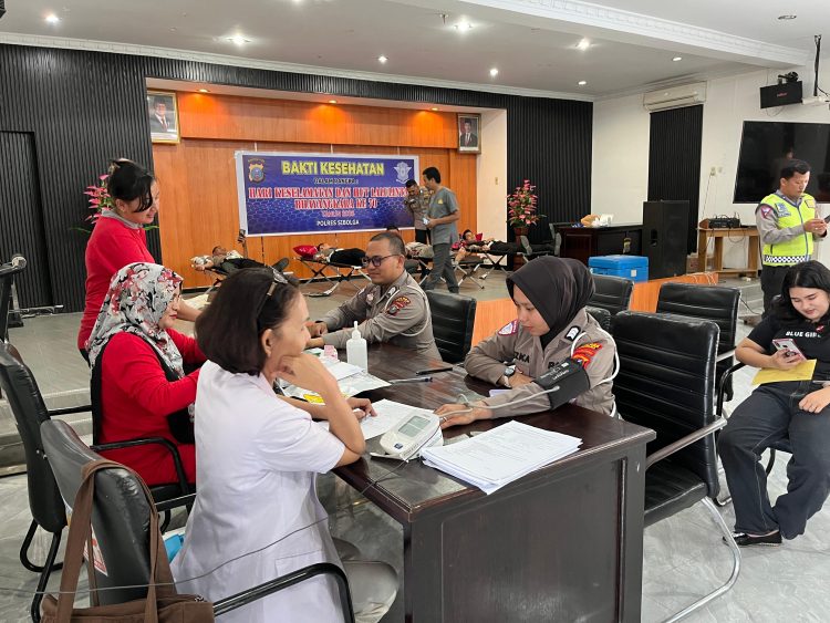 Bakti Kesehatan Donor Darah Dilaksanakan Satlantas Polres Sibolga, Sambut HUT Lalu Lintas Bhayangkara Ke-70 Tahun 2025