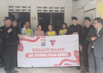 Gegana Satuan Brimob Polda Sumut Laksanakan Minggu Kasih, Wujudkan Kepedulian Kasih Kepada Sesama