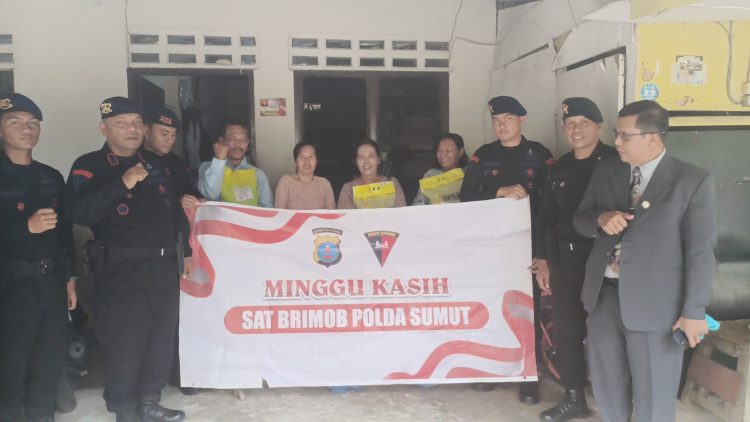Gegana Satuan Brimob Polda Sumut Laksanakan Minggu Kasih, Wujudkan Kepedulian Kasih Kepada Sesama