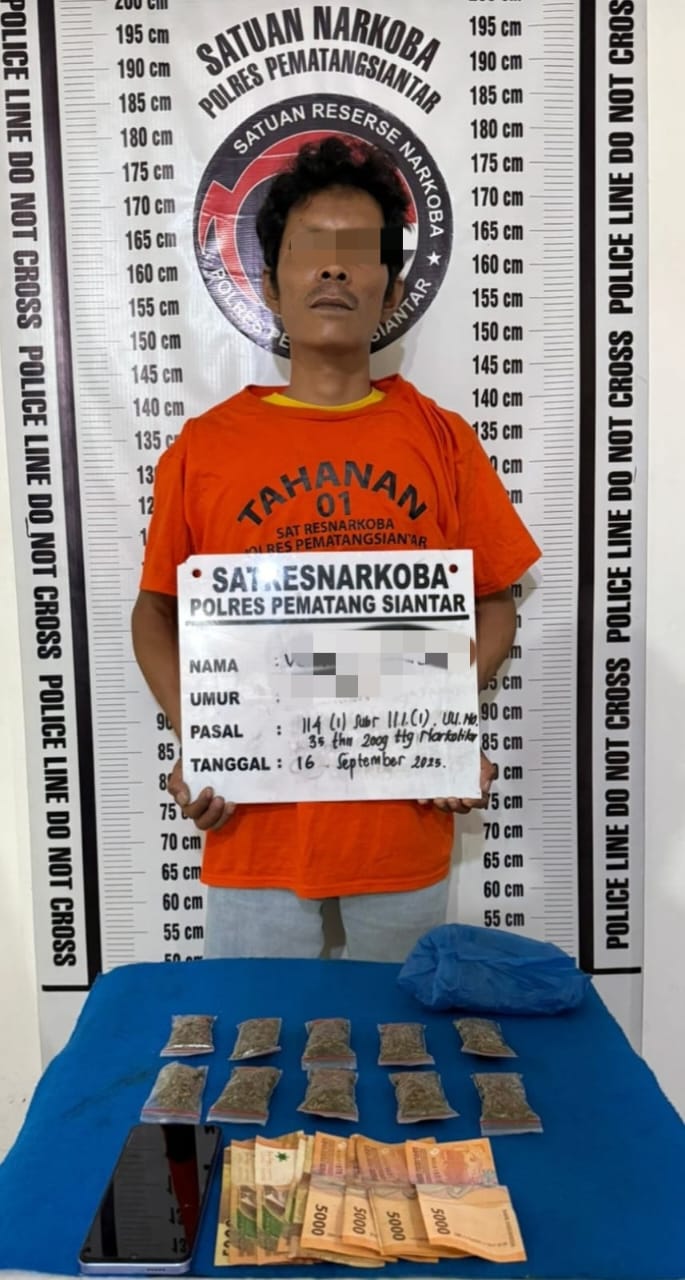 Polres Pematangsiantar Gagalkan Peredaran 56.02 Gram Ganja di Jalan Ringroad