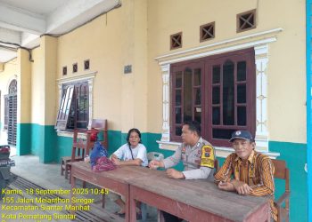 Polsek Siantar Marihat Sampaikan Sosialisasikan Call Center 110 kepada Masyarakat Parhorasan Nauli