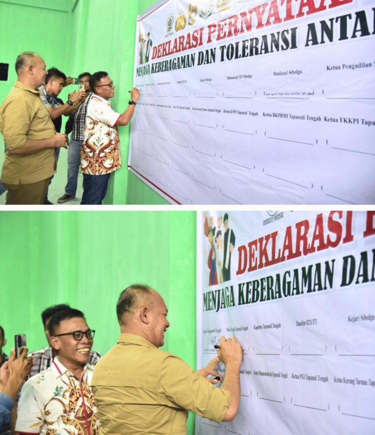 Deklarasi Menjaga Kerukunan Beragama, Bupati Tapteng : Negara Hadir Melindungi Rakyat
