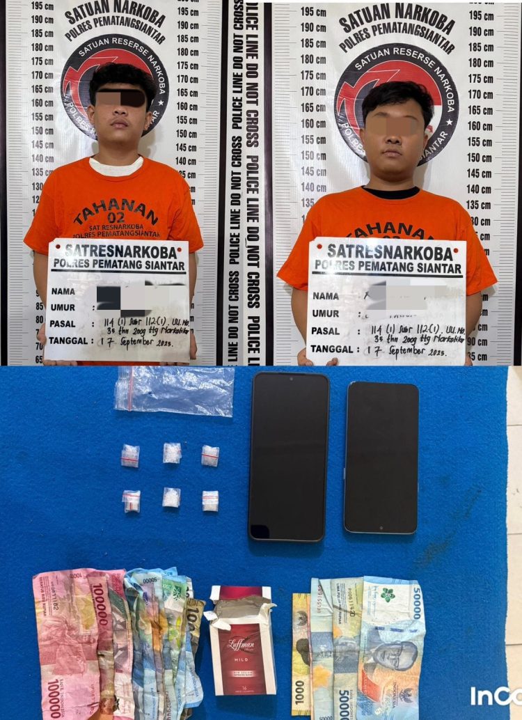Sat Resnarkoba Polres Pematangsiantar Amankan Dua Orang Transaksi Jual Beli Sabu di Jalan Bola Kaki