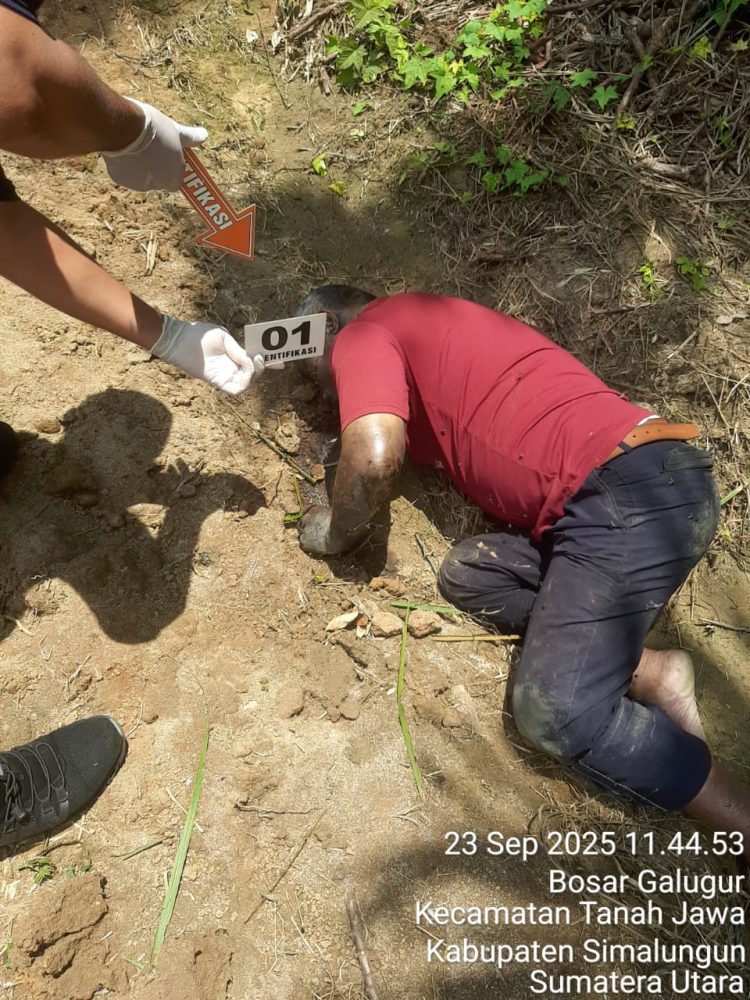Polsek Tanah Jawa Gerak Cepat Evakuasi Penemuan Mayat Lansia di Perladangan Simalungun