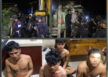 Satuan Brimob Polda Sumut dan Polres Belawan Berhasil Amankan Lima Pelaku Penjarahan dan Ungkap Barak Narkoba di Lorong Melati