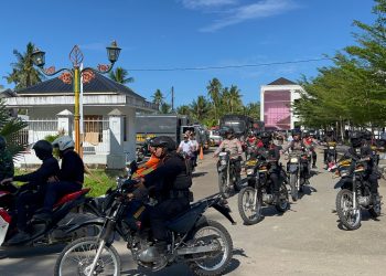 Brimob Sumut Bersama Forkopimda Nias Gelar Patroli Skala Besar, Wujudkan Keamanan Pasar Idanogawo