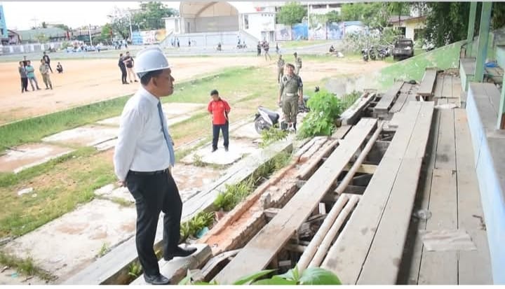 Wakil Wali Kota Sibolga Tinjau Rehabilitasi Stadion Horas