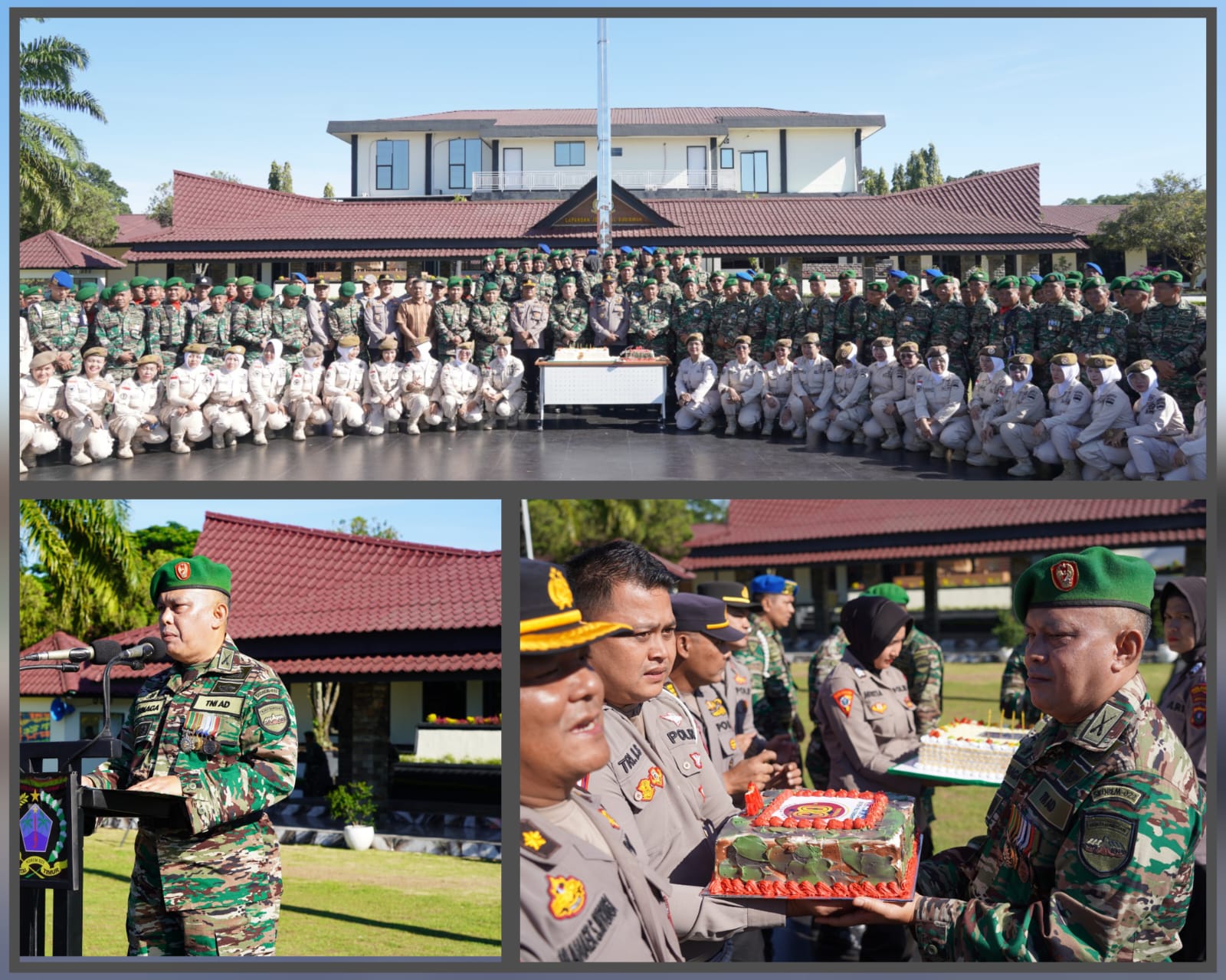 HUT TNI Ke-80, Korem 022/PT Mendapatkan Kejutan Kue Ulang Tahun dari Polres dan Brimob HUT TNI Ke-80, Korem 022/PT Mendapatkan Kejutan Kue Ulang Tahun dari Polres dan Brimob