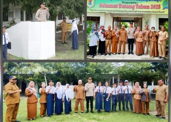 Polri Dukung Siswa SMPN 4 Tanjung Beringin Tumbuhkan Kepedulian dan Prestasi Lewat Upacara Bendera
