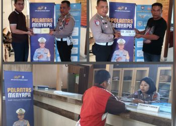 Satlantas Polres Taput Laksanakan Program Polantas Menyapa, Tingkatkan Pelayanan Kepada Masyarakat