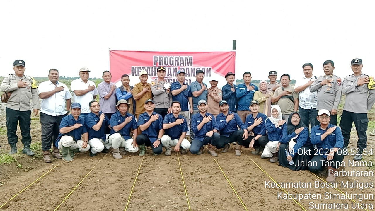 Polsek Bosar Maligas Dukung Program Ketahanan Pangan Jagung, Implementasi Visi Indonesia Emas 2045
