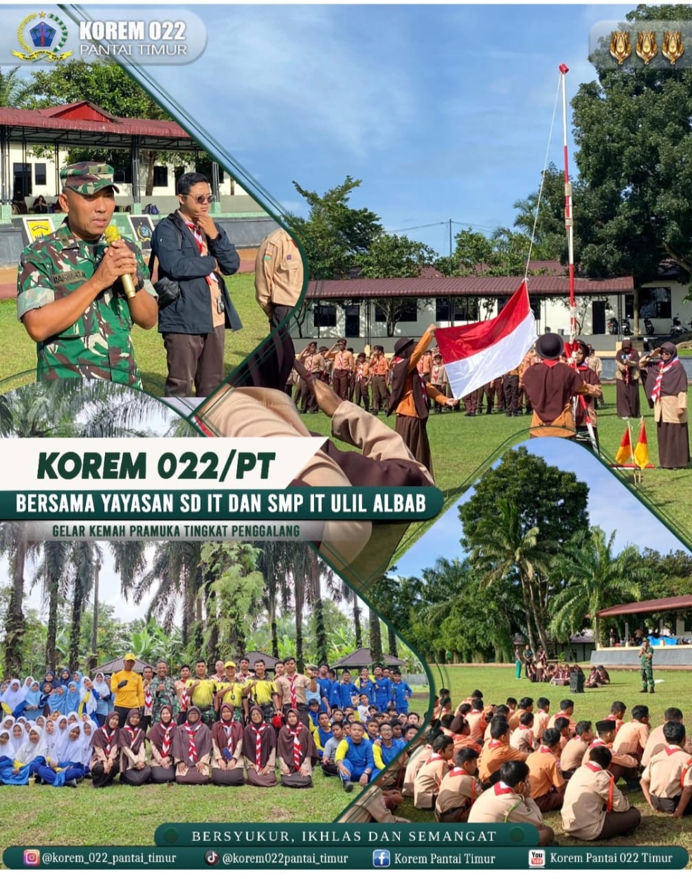 Korem 022/PT Bersama Yayasan SD IT dan SMP IT Ulil Albab Gelar Kemah Pramuka Tingkat Penggalang