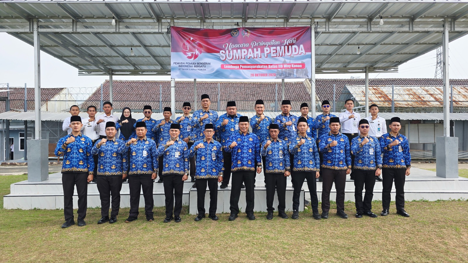 Peringati Hari Sumpah Pemuda ke - 97, Lapas Way Kanan Laksanakan Upacara Bendera