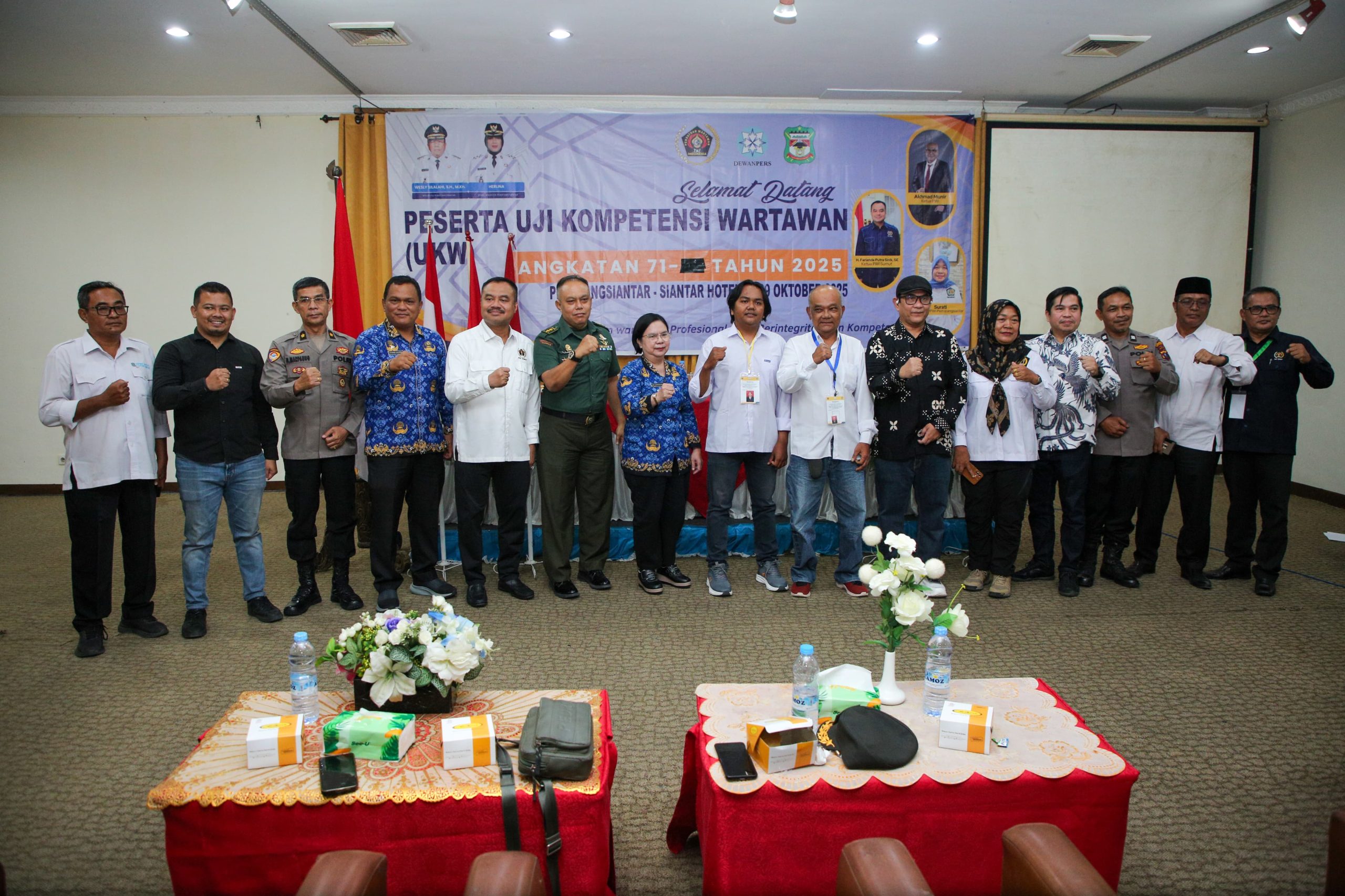 Wali Kota Pematangsiantar Diwakili Staf Ahli Bidang Pemerintahan Menghadiri Pembukaan UKW Angkatan 71 Tahun 2025 yang diselenggarakan PWI 