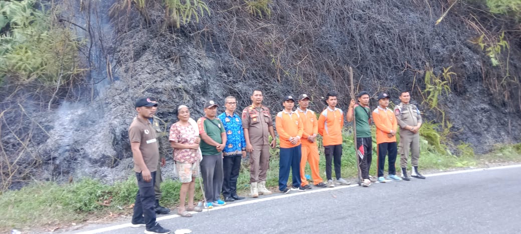 Damkar, BPD Tapteng dan Masyarakat Berhasil Padamkan Karhutla Di Kelurahan Nauli Sitahuis