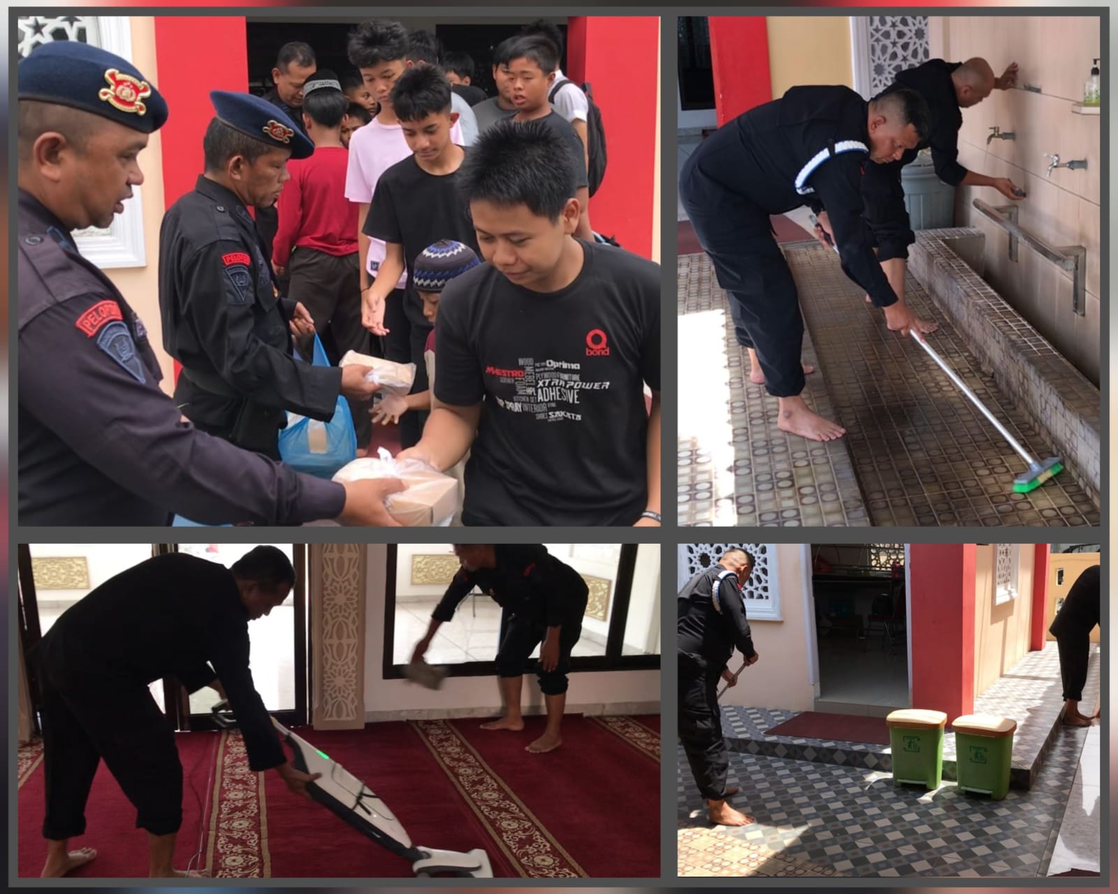 Personel Kompi 4 Batalyon B Satuan Brimob Polda Sumut Gelar Bhakti Sosial di Masjid Darul Jihad Tebing Tinggi