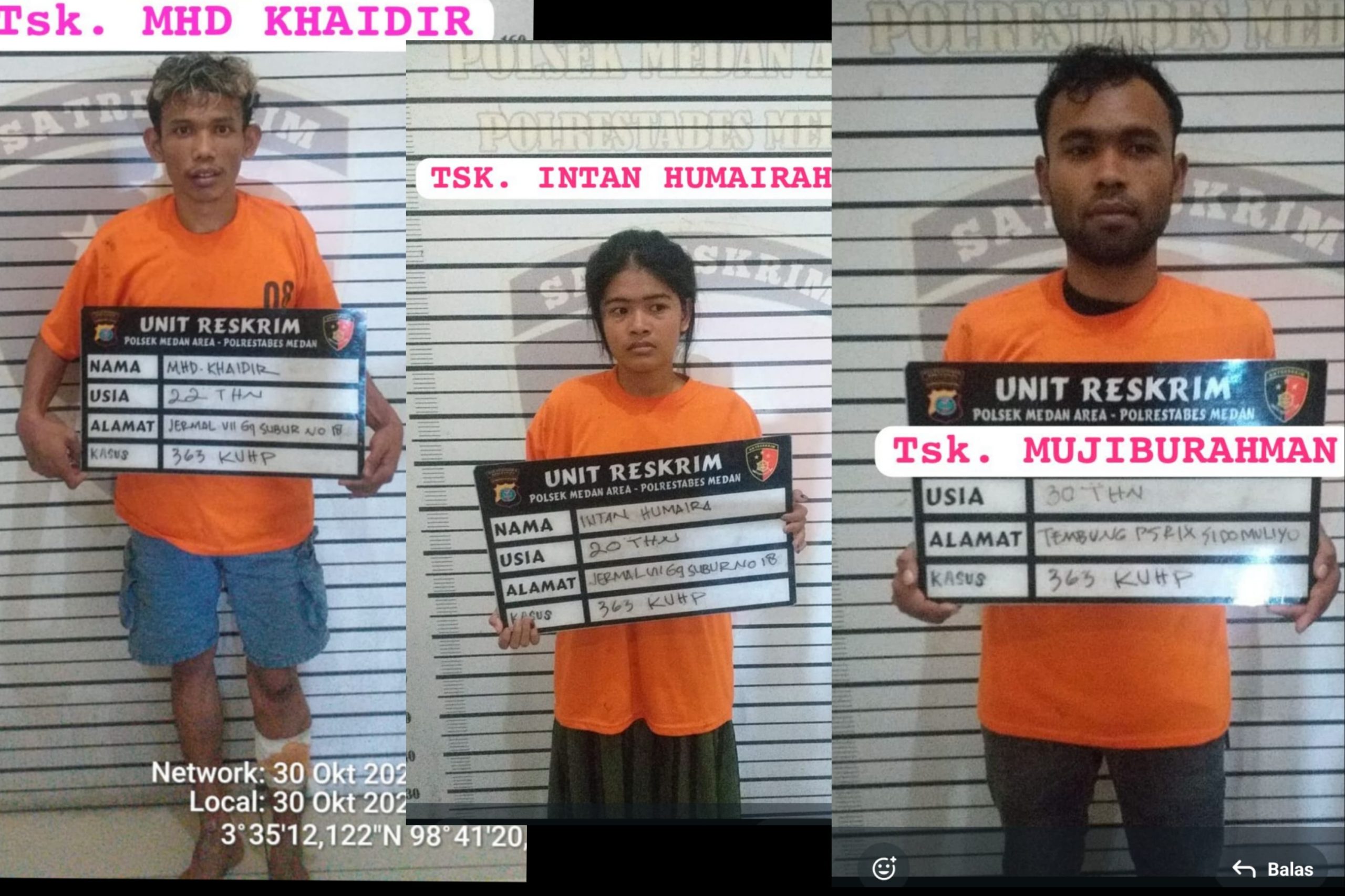Komplotan Pembobol Toko Rokok Diringkus Polsek Medan Area, Satu Ditembak Saat Kabur