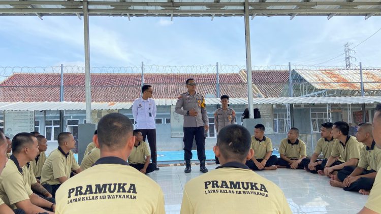 Lapas Way Kanan Gandeng Polres Way Kanan Tanamkan Wawasan Kebangsaan bagi Warga Binaan Lewat Pembinaan Pramuka