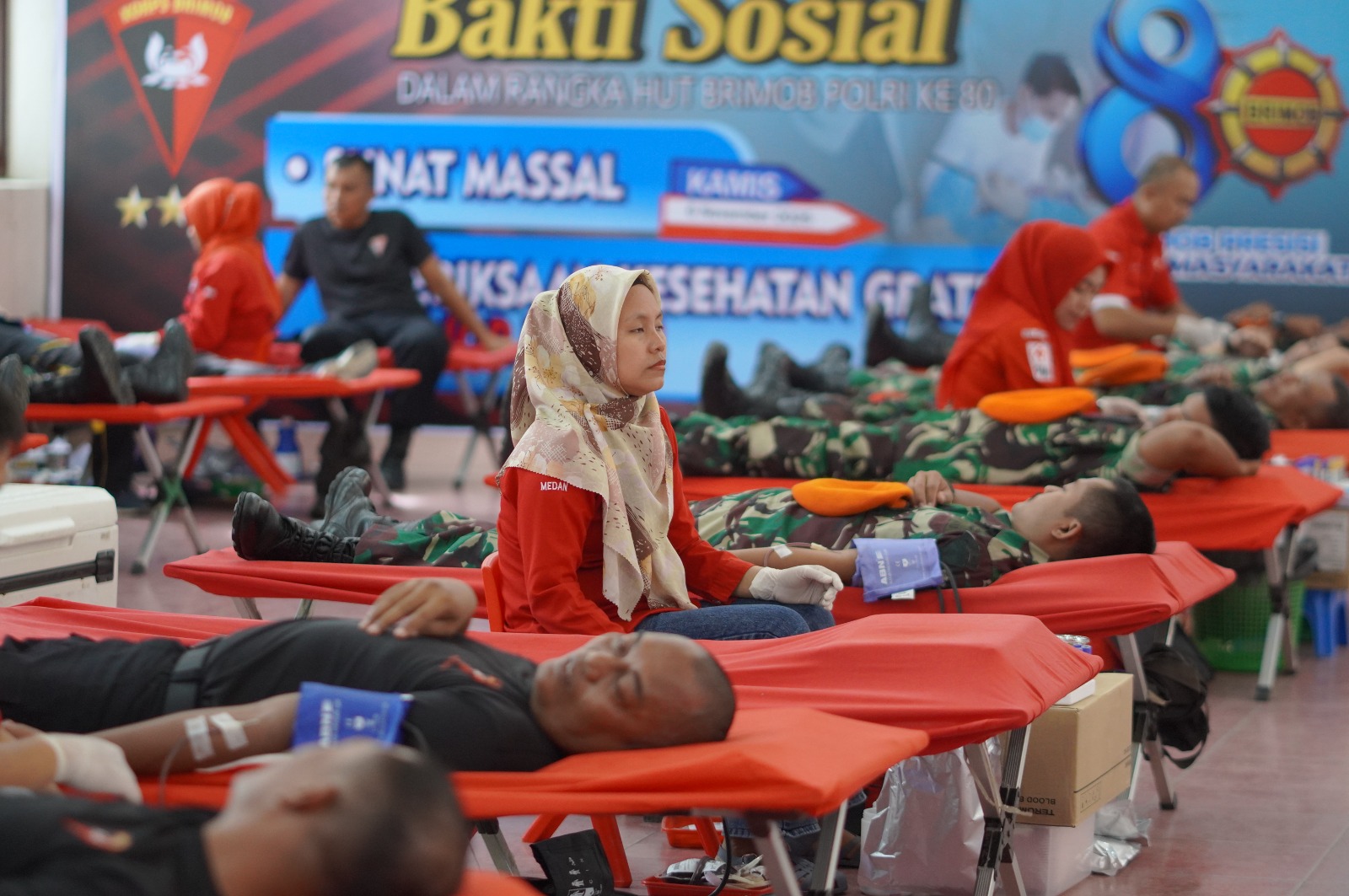 Tetes Darah untuk Sesama, Wujud Cinta Brimob pada Negeri, Brimob Sumut Gelar Pemeriksaan Kesehatan & Donor Darah Sambut HUT ke-80 Korps Brimob Polri