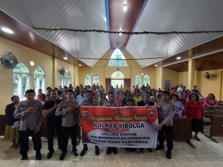 Sambangi Gereja GKPI Sibolga Julu, Polres Sibolga Berikan Pesan Kamtibmas