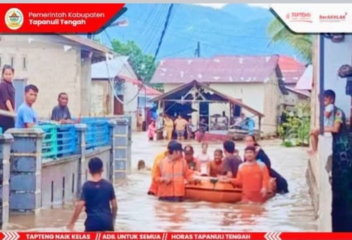 BPBD Tapteng Lakukan Penanggulangan Banjir dan Longsor