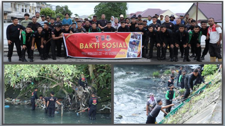 Menjelang HUT Gegana, Satuan Brimob Polda Sumut Gelar Bakti Sosial Bersihkan Sungai Indra Kasih Menjelang HUT Gegana, Satuan Brimob Polda Sumut Gelar Bakti Sosial Bersihkan Sungai Indra Kasih